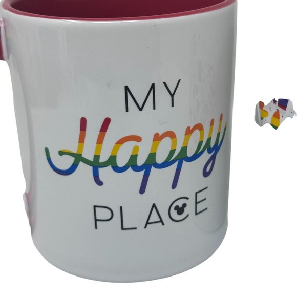 Pair of Disney Parks MY HAPPY PLACE Rainbow Mug Coffee Cup Disneyland 2020 PRIDE - Picture 6 of 8